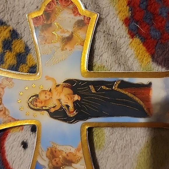 Mary and Jesus Decorative Cross - Picture 3 of 3